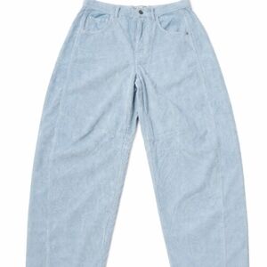 We The Free Good Luck Midrise Barrel Baby Blue Corduroy Pants Size 28